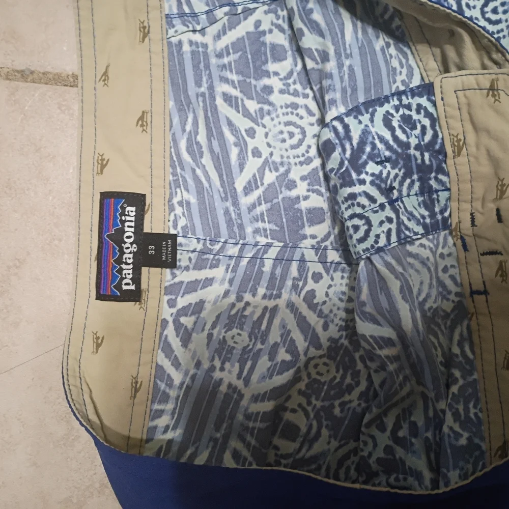 Patagonia Blue Printed Men's Board Shorts